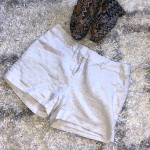 Beige/Gold Shimmer Cuffed Shorts